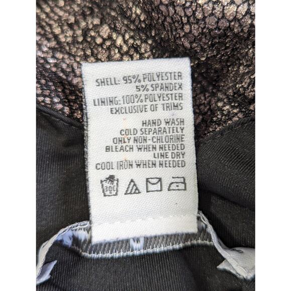 AMERICAN RAG! SHIMMERY TAUPE SPOTTED METALLIC ON BLACK DRESS, TOP! SZ 1X - Picture 8 of 9